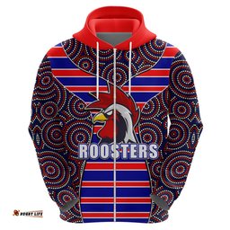 nrl rooster hoodie mix dot aboriginal