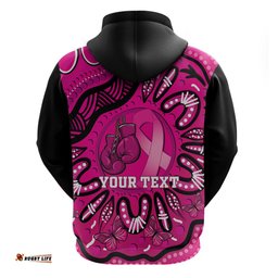 personalised australia breast cancer hoodie pink boxing ribbon be strong and fight on