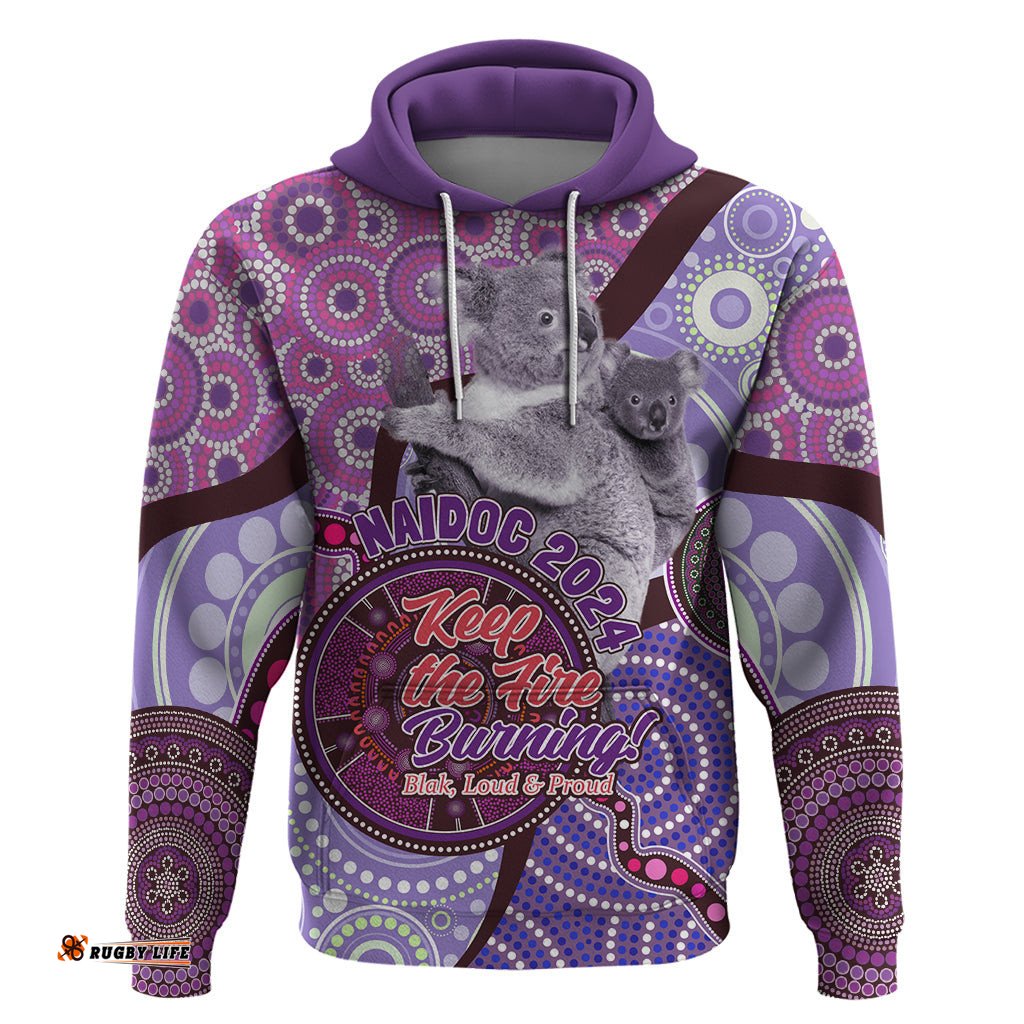 personalised australia koala naidoc 2024 hoodie keep the fire burning