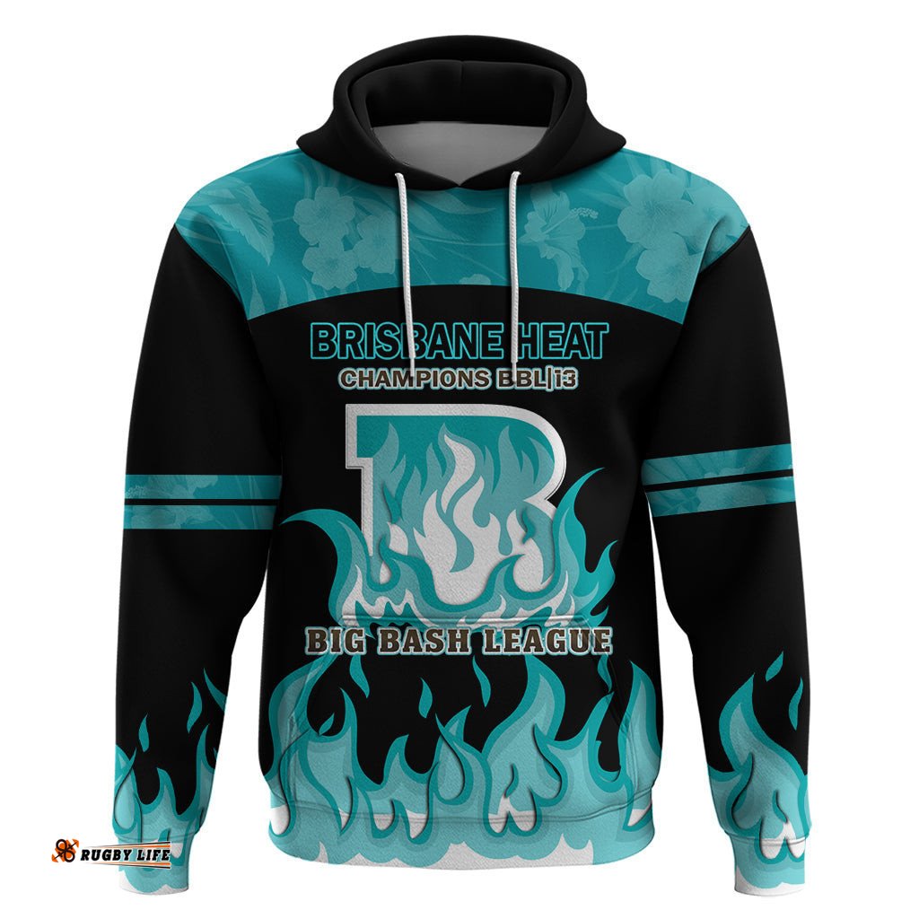 personalised bbl brisbane heat hoodie 2nd champions 2024 new history