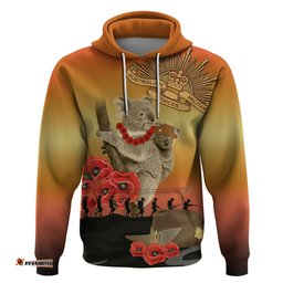 australia koala soldier style hoodie last post lest we forget