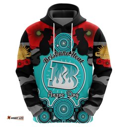 brisbane heat anzac 2024 hoodie lest we forget poppy mix camouflage