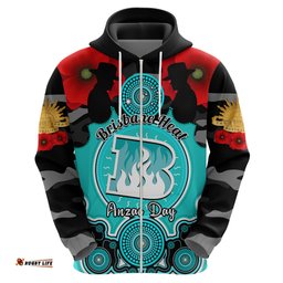 brisbane heat anzac 2024 hoodie lest we forget poppy mix camouflage