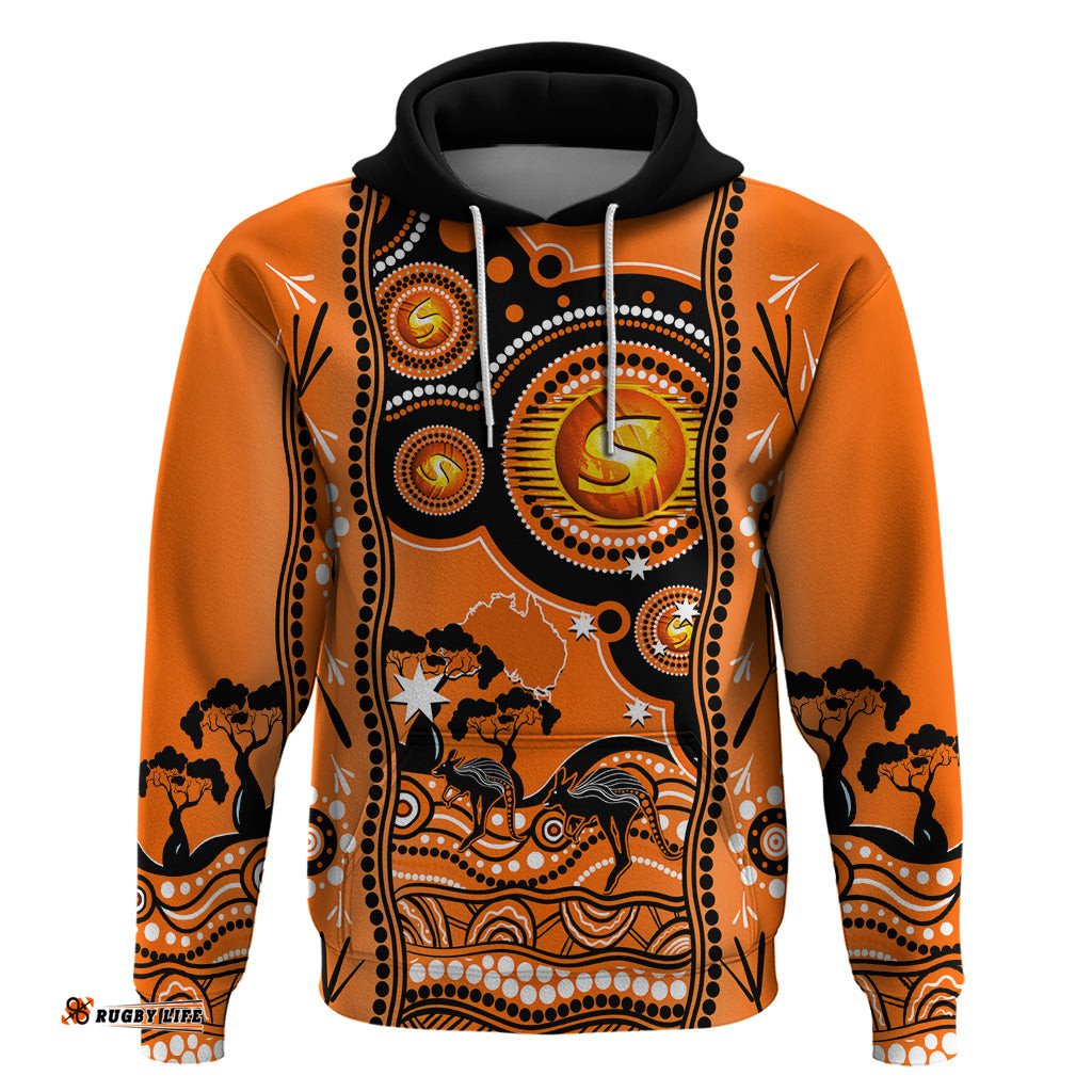 perth scorchers cricket hoodie happy australia day aboriginal art