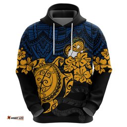 custom parra eels rugby hoodie hibiscus and turtle with polynesian pattern