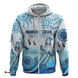 personalised keep the fire burning naidoc 2024 hoodie aboriginal dot with crocodile
