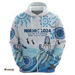 personalised keep the fire burning naidoc 2024 hoodie aboriginal dot with crocodile