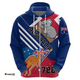 australia day kangaroo and koala with flag hoodie