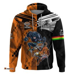custom nrl tigers combine panthers rugby hoodie sporty style