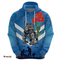 custom bulldogs rugby anzac hoodie the military soldiers with aboriginal style