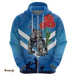 custom bulldogs rugby anzac hoodie the military soldiers with aboriginal style