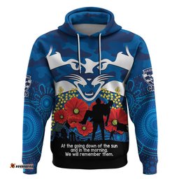 custom geelong football anzac hoodie gallipoli camouflage with poppies