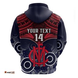 personalised melbourne football hoodie go demons aboriginal mix polynesian pattern