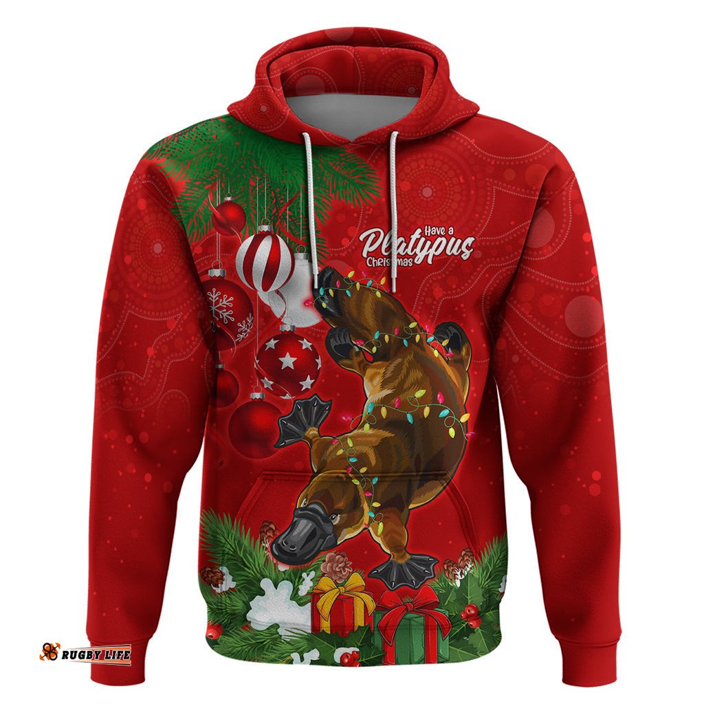 platypus lover hoodie australia merry christmas aboriginal
