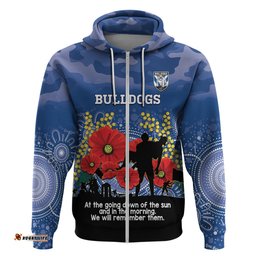 custom bulldogs football anzac hoodie gallipoli camouflage with poppies