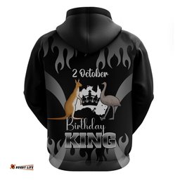 australia king birthday hoodie australian map with crown black version