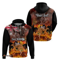 personalised save wildlife australia hoodie bushfire awareness