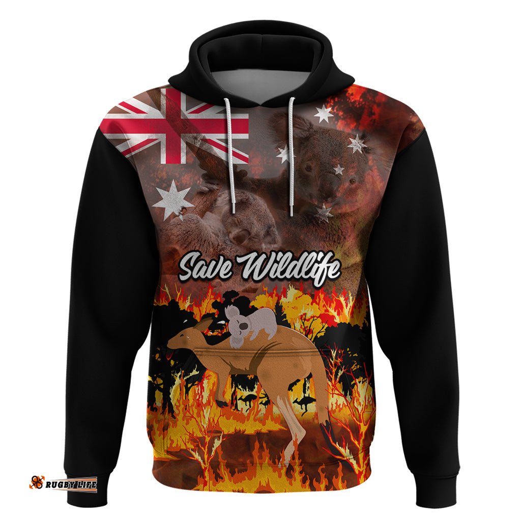 personalised save wildlife australia hoodie bushfire awareness