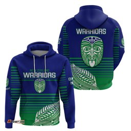 warriors new zealand rugby hoodie maori face ta moko simple style