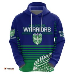 warriors new zealand rugby hoodie maori face ta moko simple style