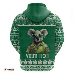 personalised australia koala christmas hoodie santa koala stay cool