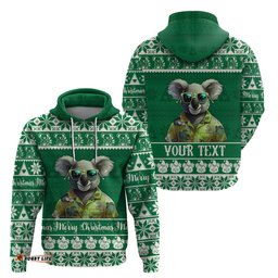 personalised australia koala christmas hoodie santa koala stay cool