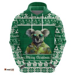 personalised australia koala christmas hoodie santa koala stay cool