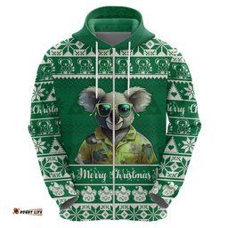 personalised australia koala christmas hoodie santa koala stay cool