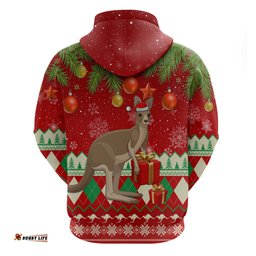 australia christmas hoodie aussie kangaroo santa merry xmas