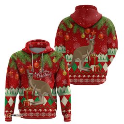 australia christmas hoodie aussie kangaroo santa merry xmas