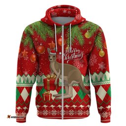 australia christmas hoodie aussie kangaroo santa merry xmas