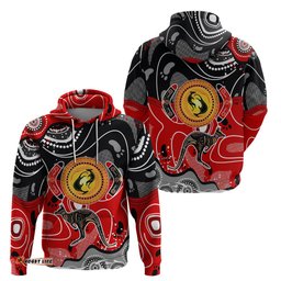 aboriginal flag style dot art and abstract kangaroo hoodie ts04