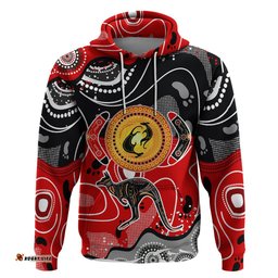 aboriginal flag style dot art and abstract kangaroo hoodie ts04