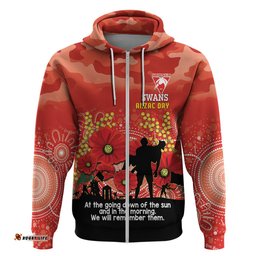 custom swans football anzac hoodie gallipoli camouflage with poppies