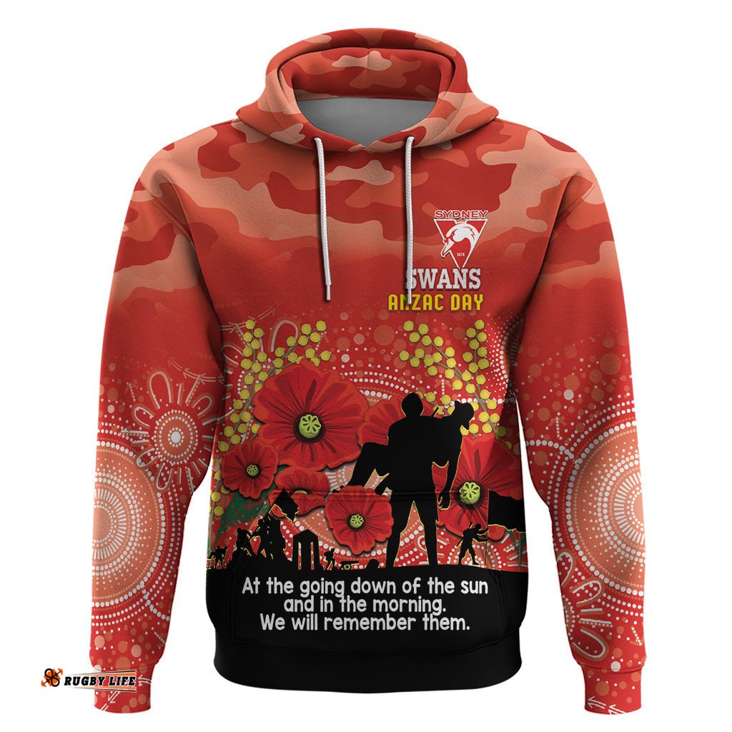custom swans football anzac hoodie gallipoli camouflage with poppies