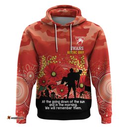 custom swans football anzac hoodie gallipoli camouflage with poppies