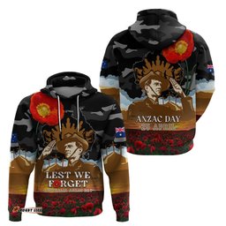 australia anzac day hoodie lest we forget australian army corps