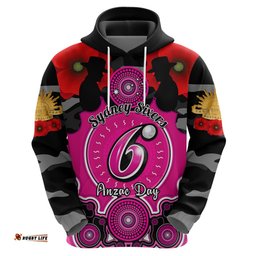 sydney sixers anzac 2024 hoodie lest we forget poppy mix camouflage