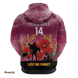 custom lions football anzac hoodie gallipoli camouflage with poppies