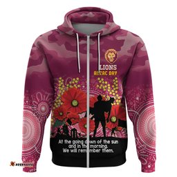 custom lions football anzac hoodie gallipoli camouflage with poppies