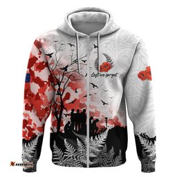 kei wareware tatou new zealand anzac day hoodie lest we forget