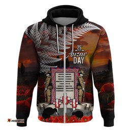 new zealand anzac day hoodie the ode of remembrance and silver fern