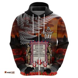 new zealand anzac day hoodie the ode of remembrance and silver fern