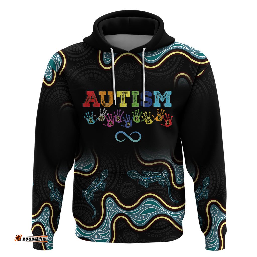 australia autism awareness 4 april aboriginal lizard hoodie