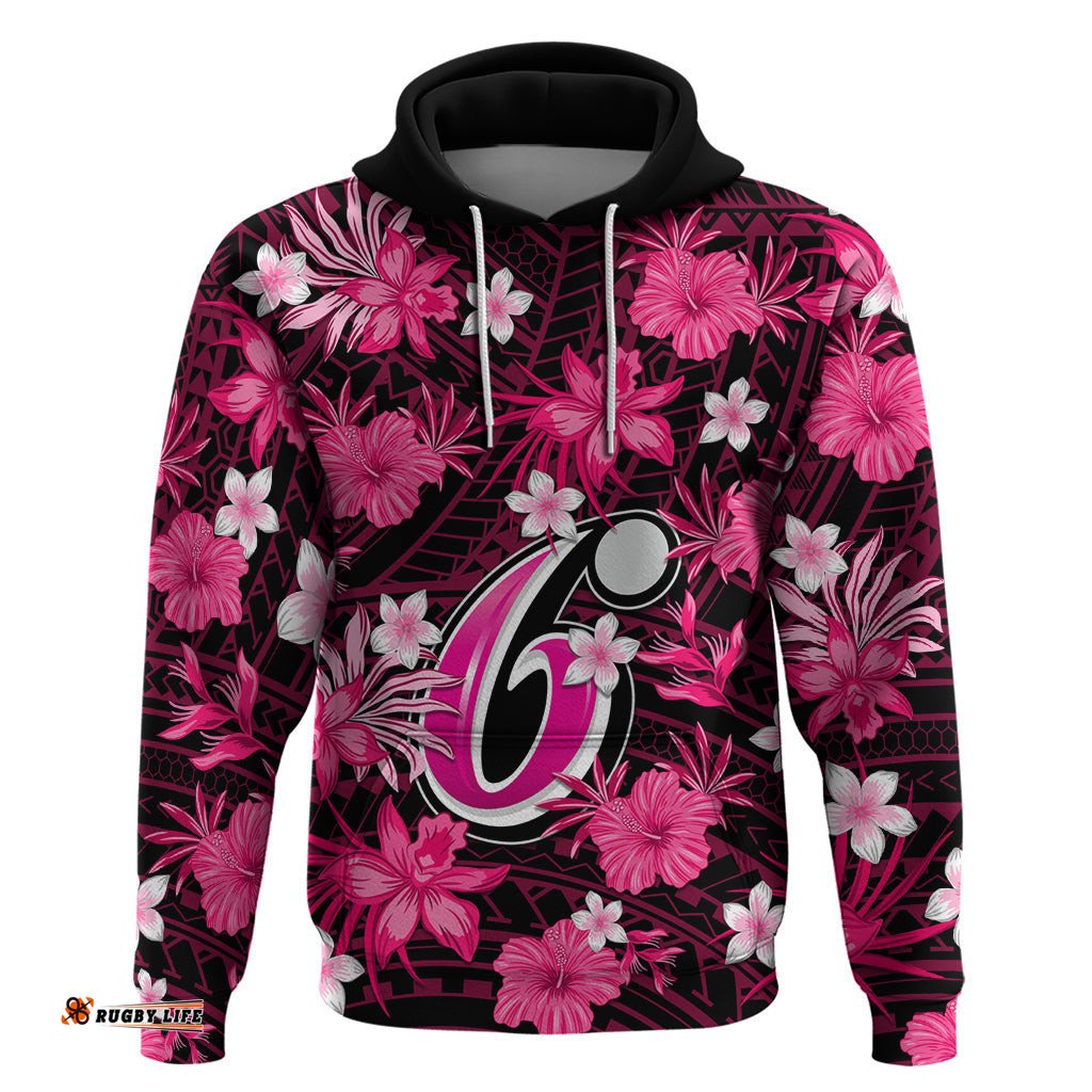 australian sixers cricket hoodie baeuty pacific hibiscus and polynesian pattern