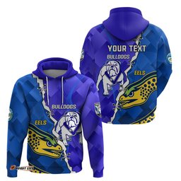 personalised bulldogs mix parramatta eels rugby hoodie sporty version