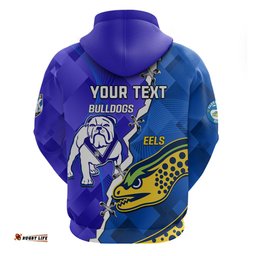 personalised bulldogs mix parramatta eels rugby hoodie sporty version