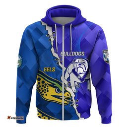 personalised bulldogs mix parramatta eels rugby hoodie sporty version