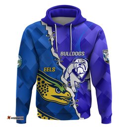 personalised bulldogs mix parramatta eels rugby hoodie sporty version