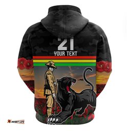 custom panthers rugby anzac day hoodie soldiers poppy field 2024